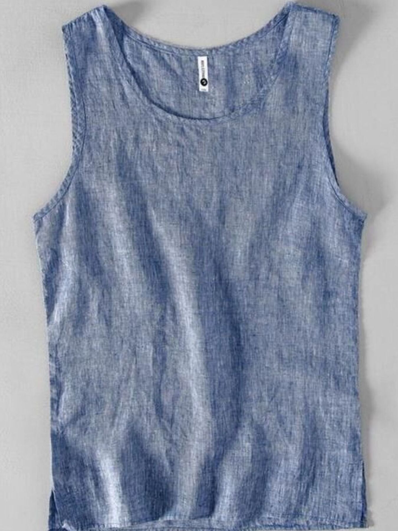 Men's Plus Size Round Neck Tank - cas7m