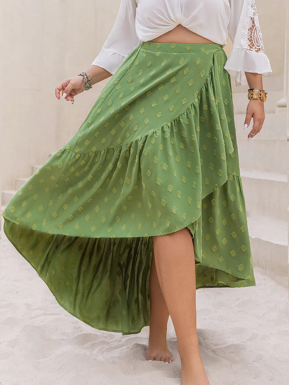 Plus Size High-Low Skirt - cas7m