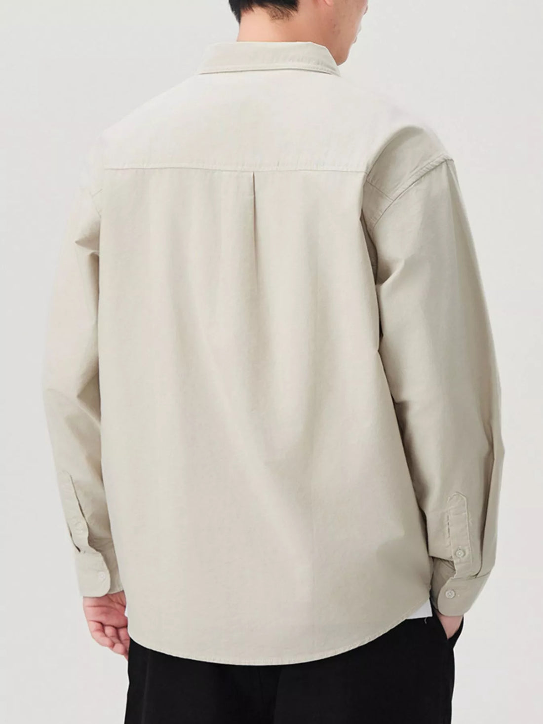 Men's Plus Size Button Up Long Sleeve Shirt - cas7m