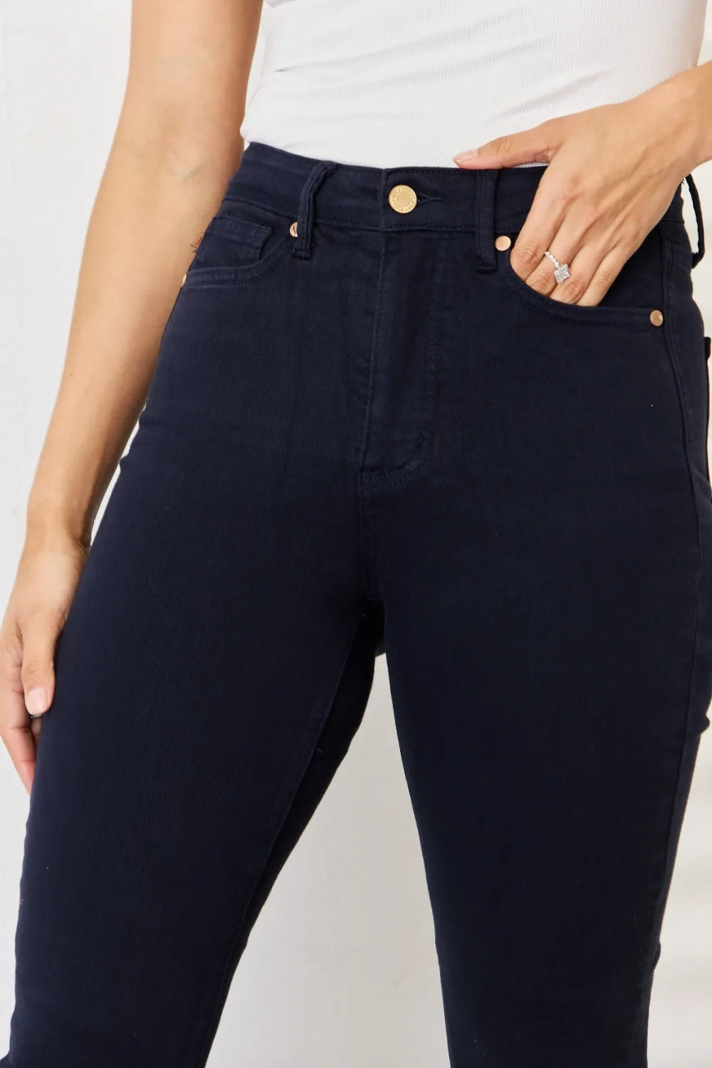 Judy Blue Full Size Garment Dyed Tummy Control Skinny Jeans - cas7m