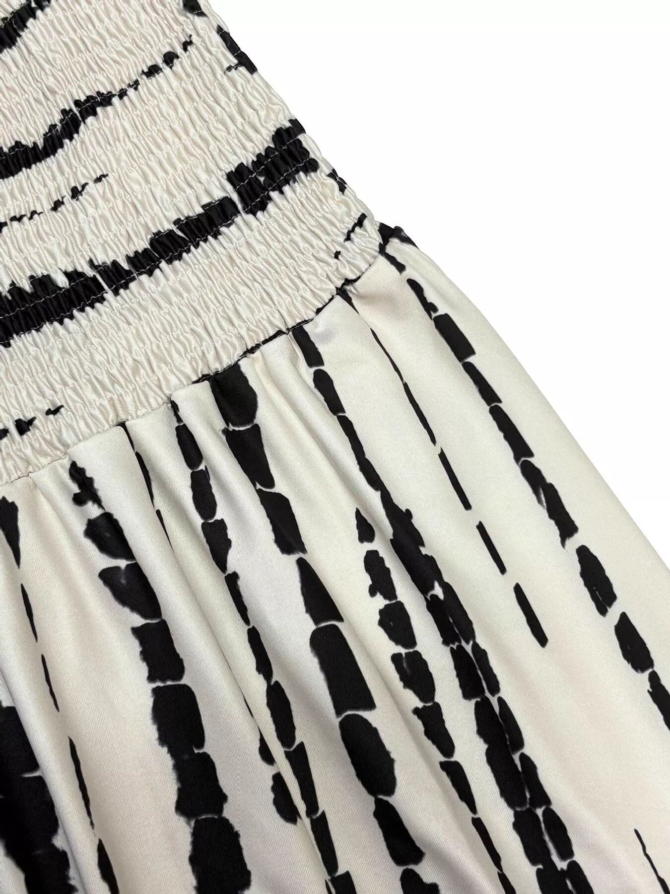Smocked Asymmetrical Hem Skirt - cas7m