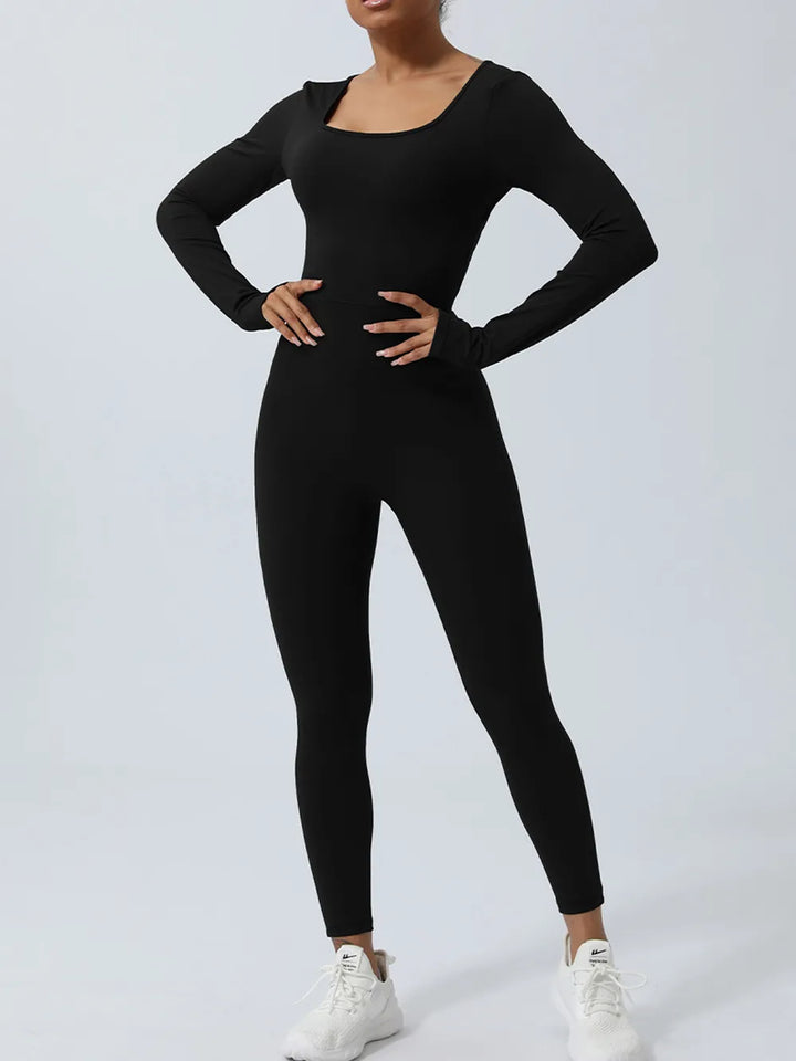 Twisted Backless Long Sleeve Jumpsuit - cas7m