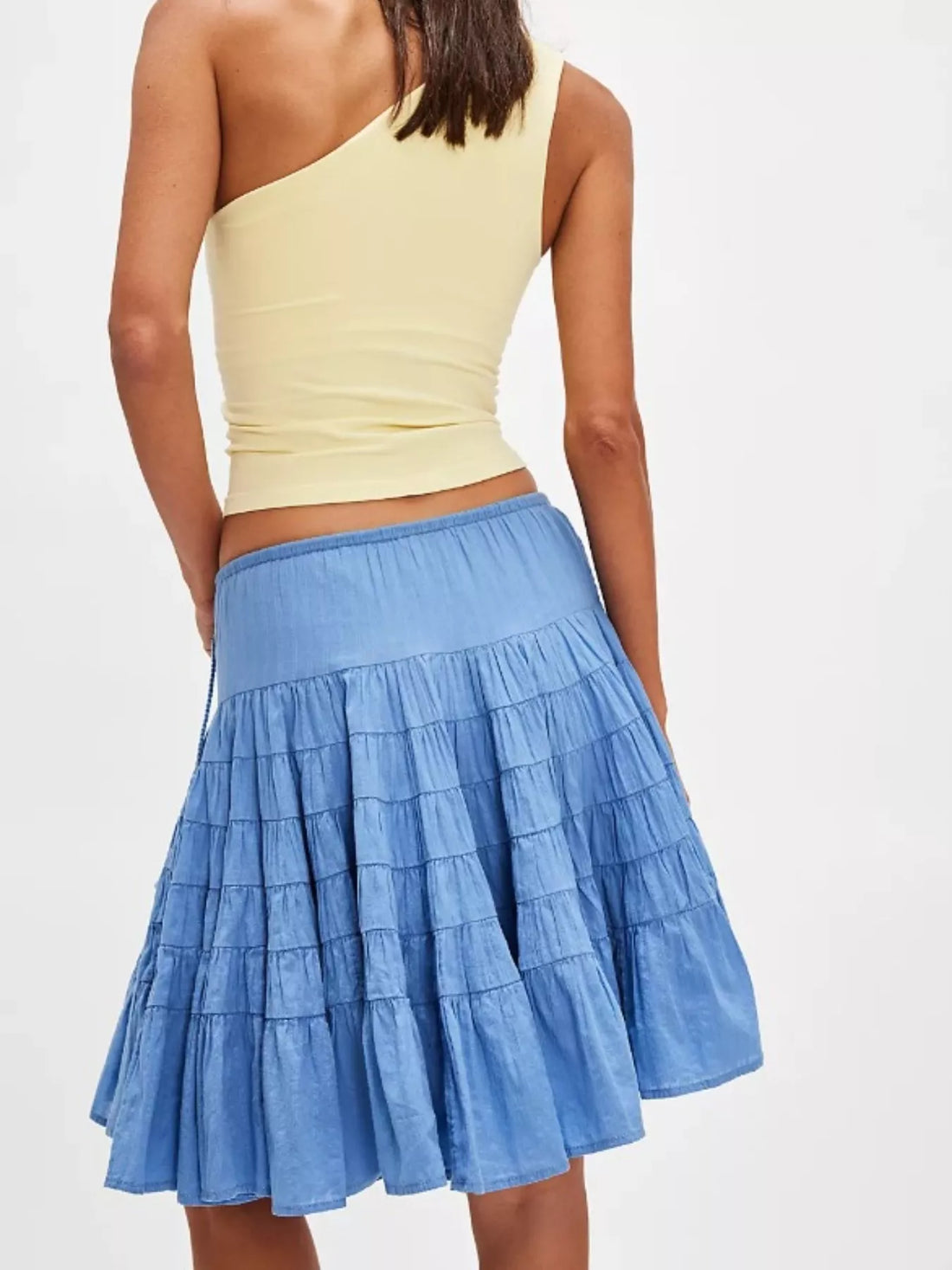 Tiered Drawstring Mini Skirt - cas7m