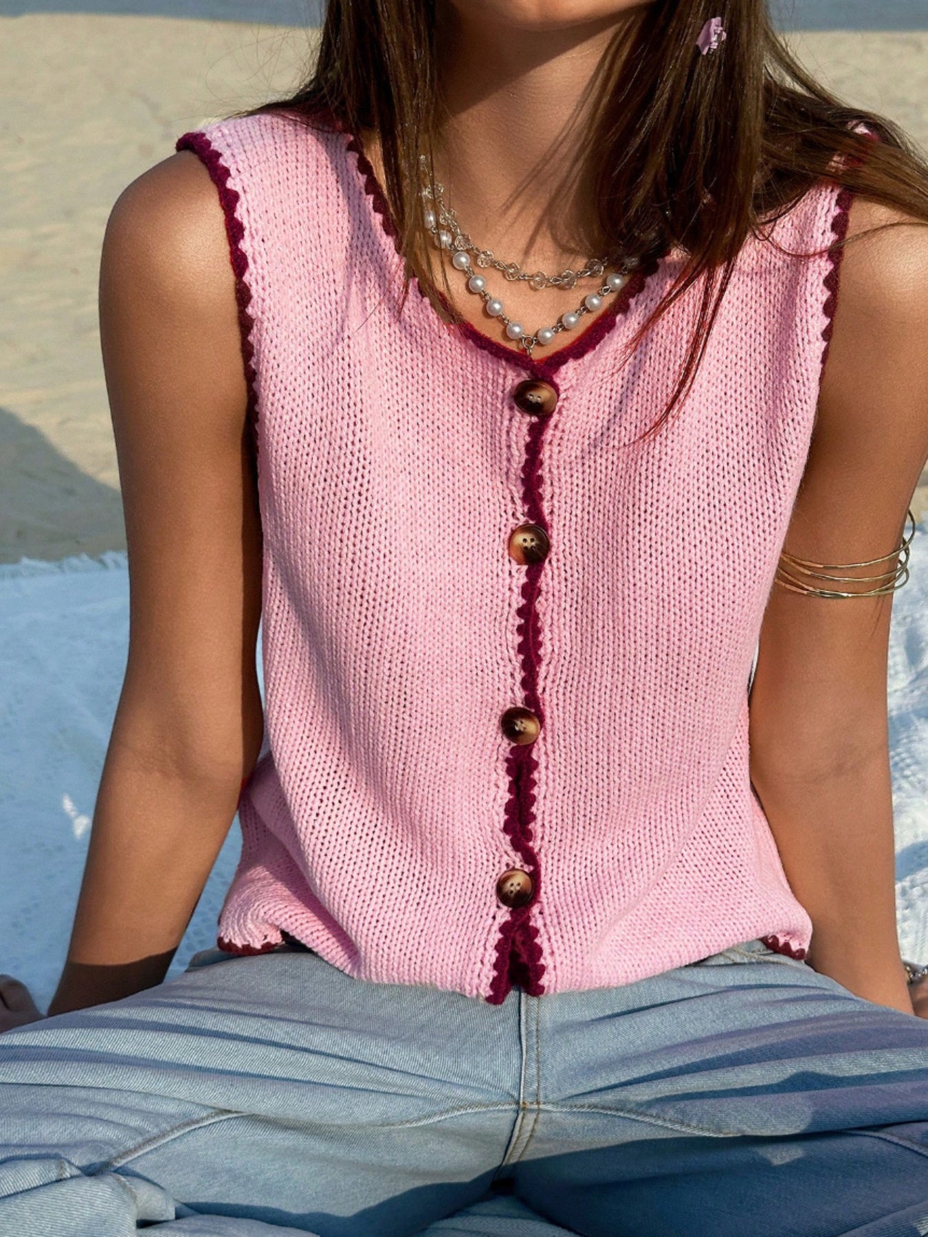 Button-Down Sweater Vest - cas7m