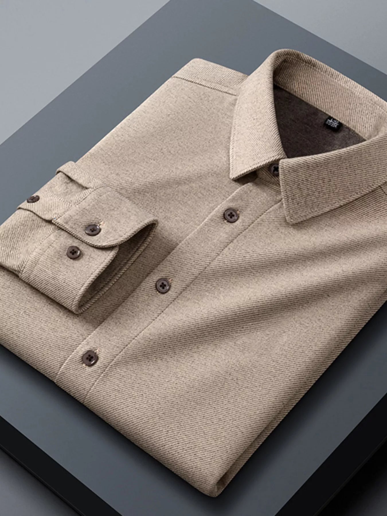 Men's Plus Size Casual Long Sleeve Button-Down Shirt - cas7m