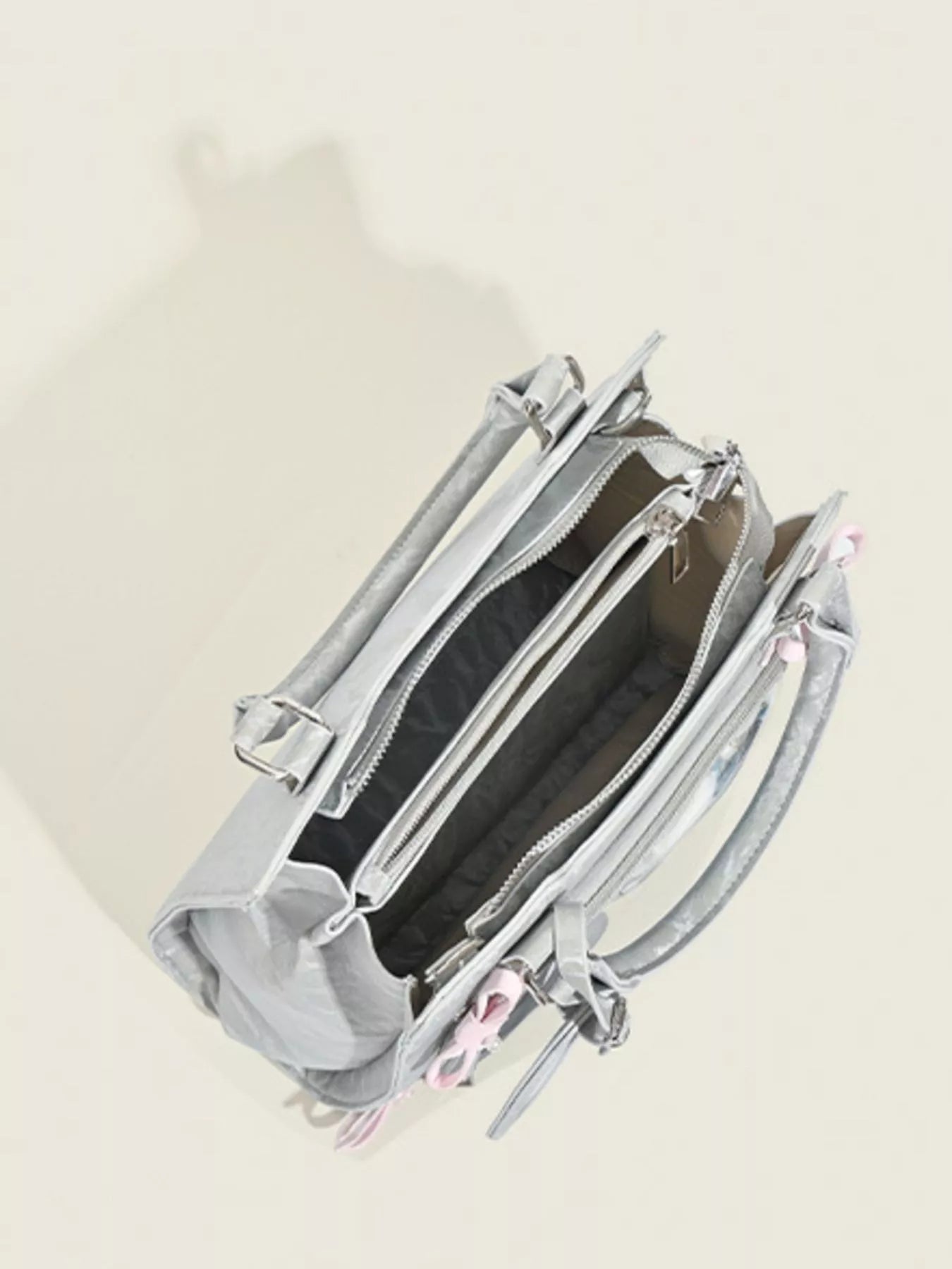 Clear Window Crossbody Bag with Bow Accents - cas7m