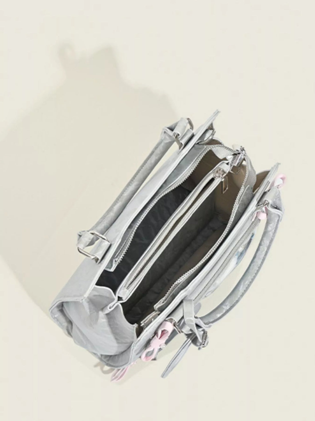 Clear Window Crossbody Bag with Bow Accents - cas7m