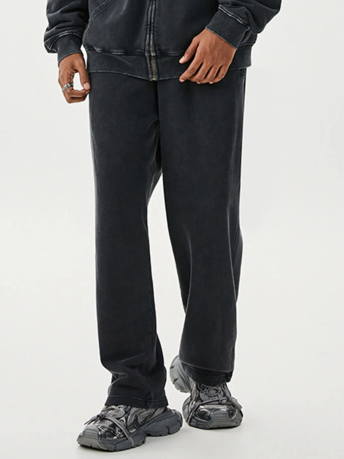 Men's Washed Relaxed Fit Sweatpants - cas7m