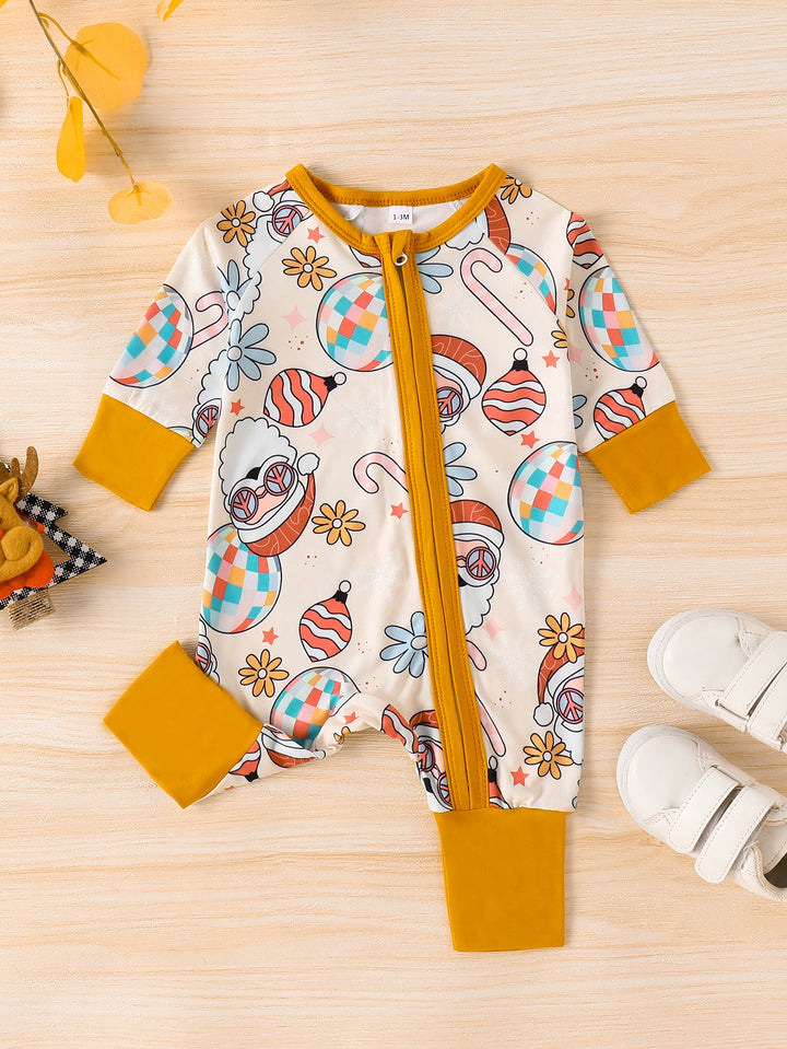 Children's Printed Long Sleeve One-Piece - cas7m
