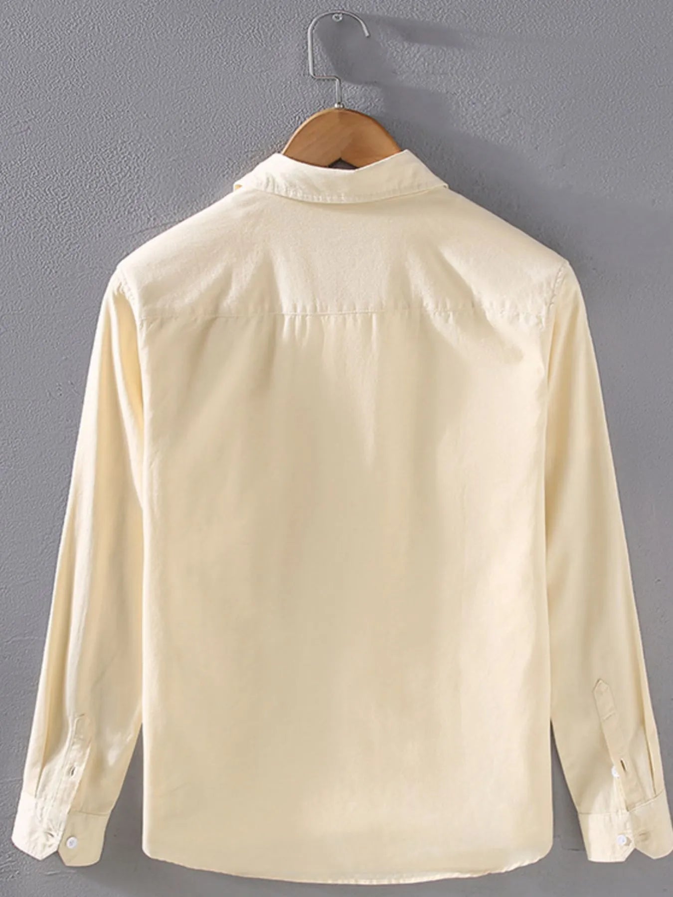Men's Plus Size Button Up Long Sleeve Shirt - cas7m