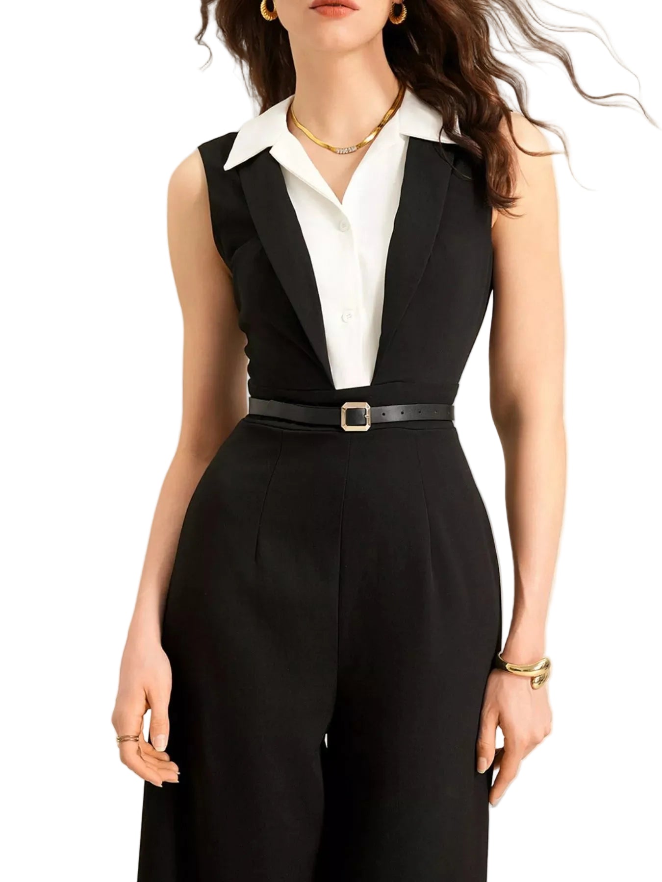 Sleeveless Wide Leg Jumpsuit - cas7m