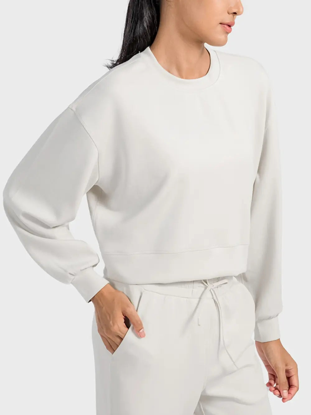 Millennia Round Neck Drop Shoulder Sports Top - cas7m