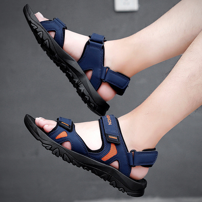 Velcro Sandals Men Summer Breathable Beach Shoes - cas7m