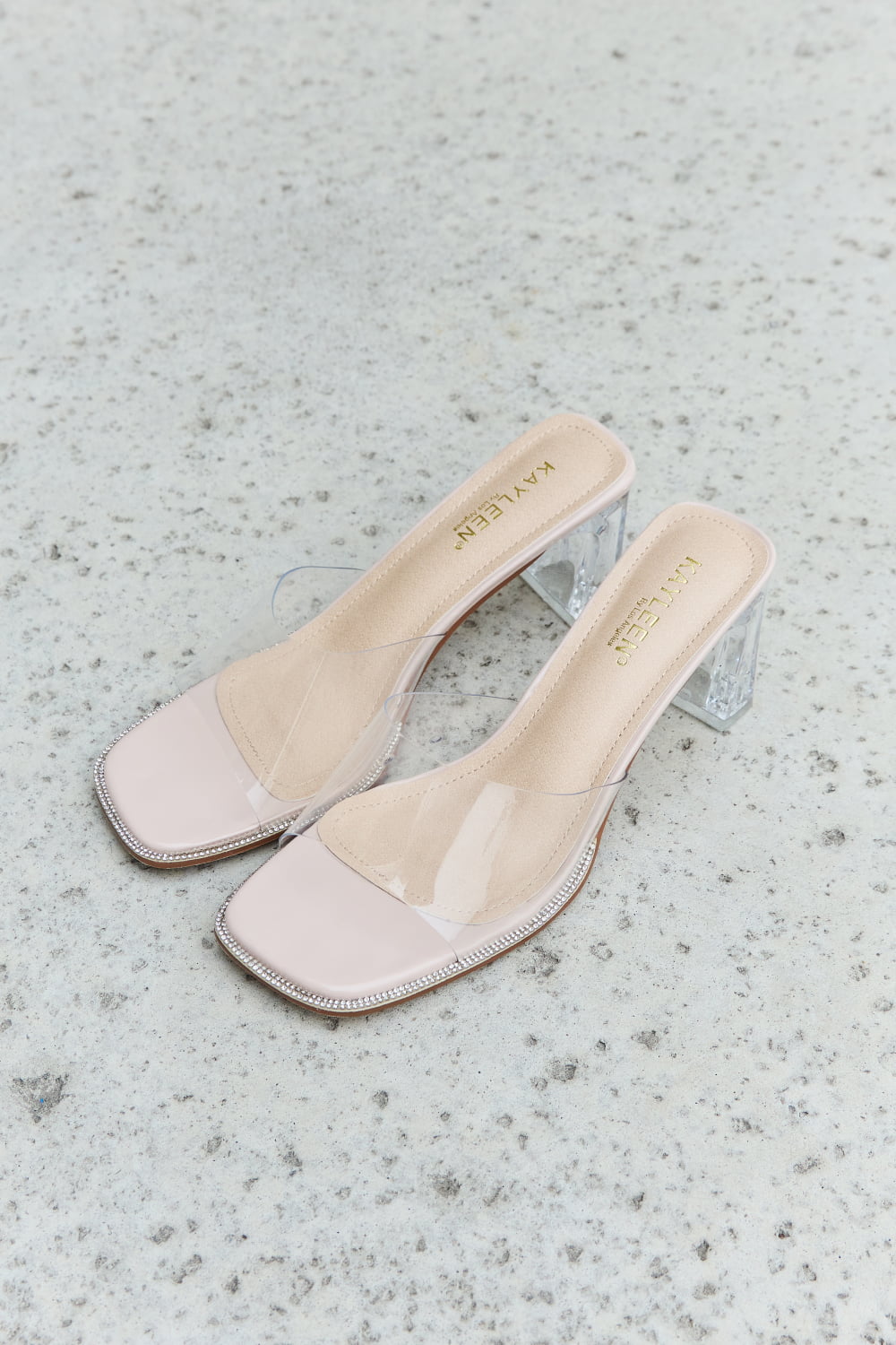 DDK Make Myself Clear Mule Block Heels - cas7m
