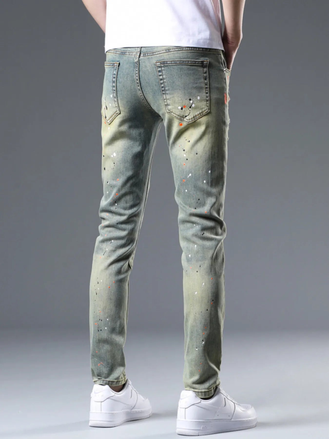 Men's Distressed Slim Fit Jeans - cas7m