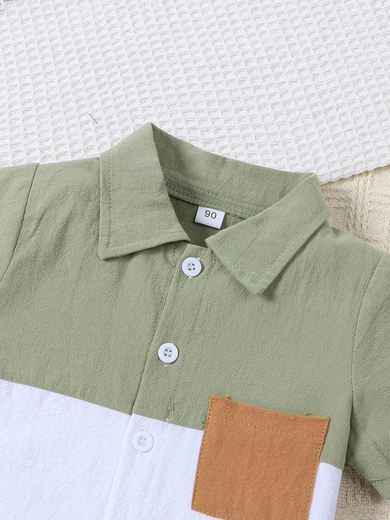 Boys' Summer Cotton And Linen Casual Short-sleeved Shirt And Shorts Suit - cas7m