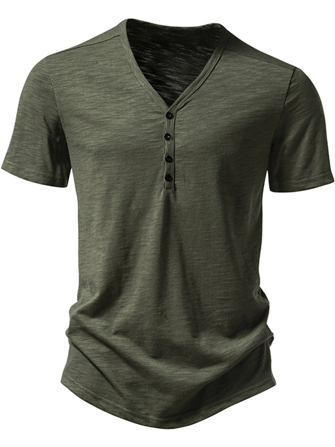 Men's Casual Button Detail T-Shirt - cas7m