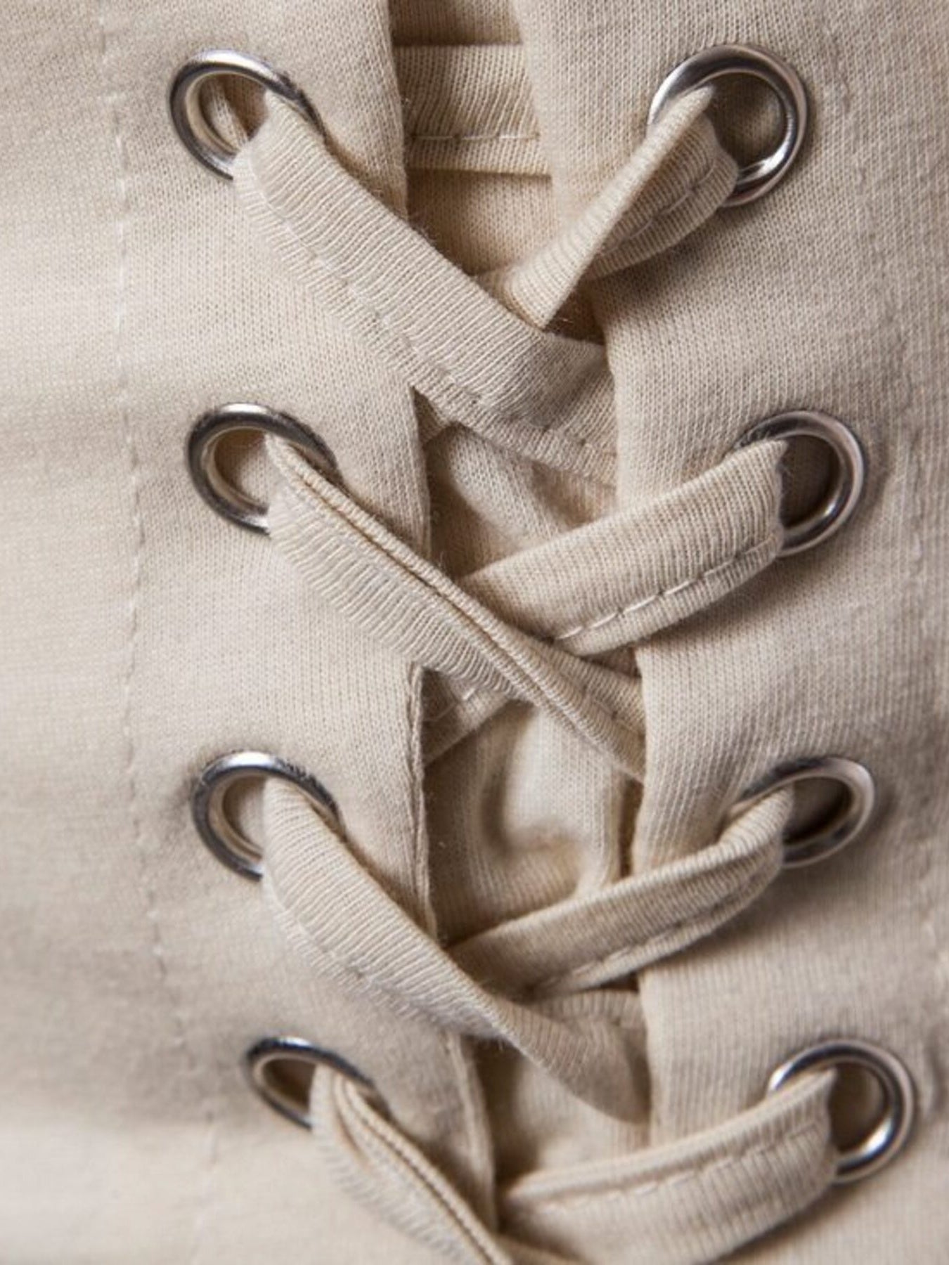 Men's Lace-Up Asymmetric Hem T-Shirt - cas7m