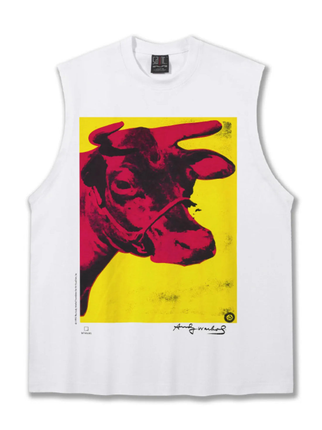 Men's Cow Graphic Round Neck Tank - cas7m