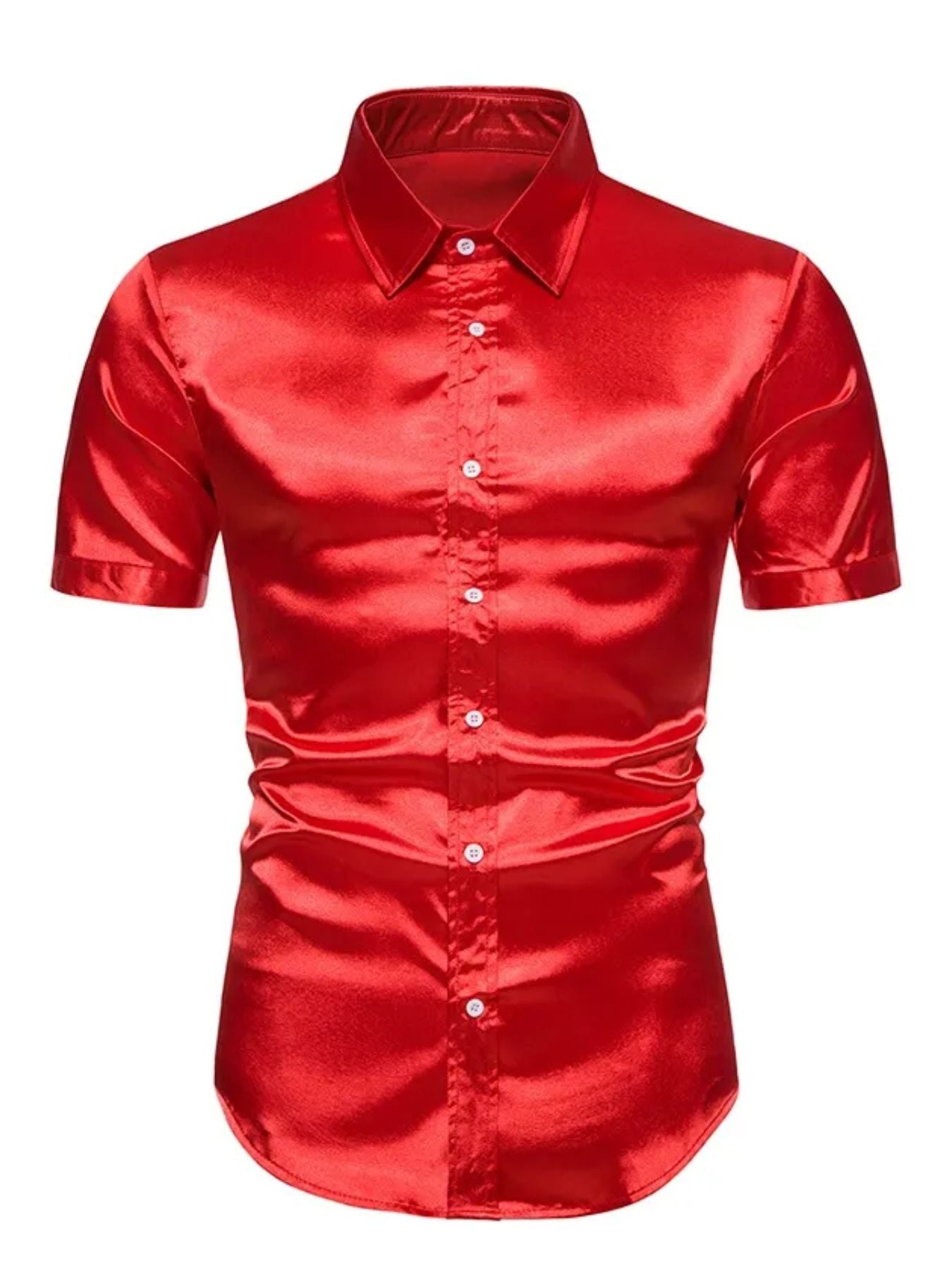 Men's Button Up Short Sleeve Shirt - cas7m