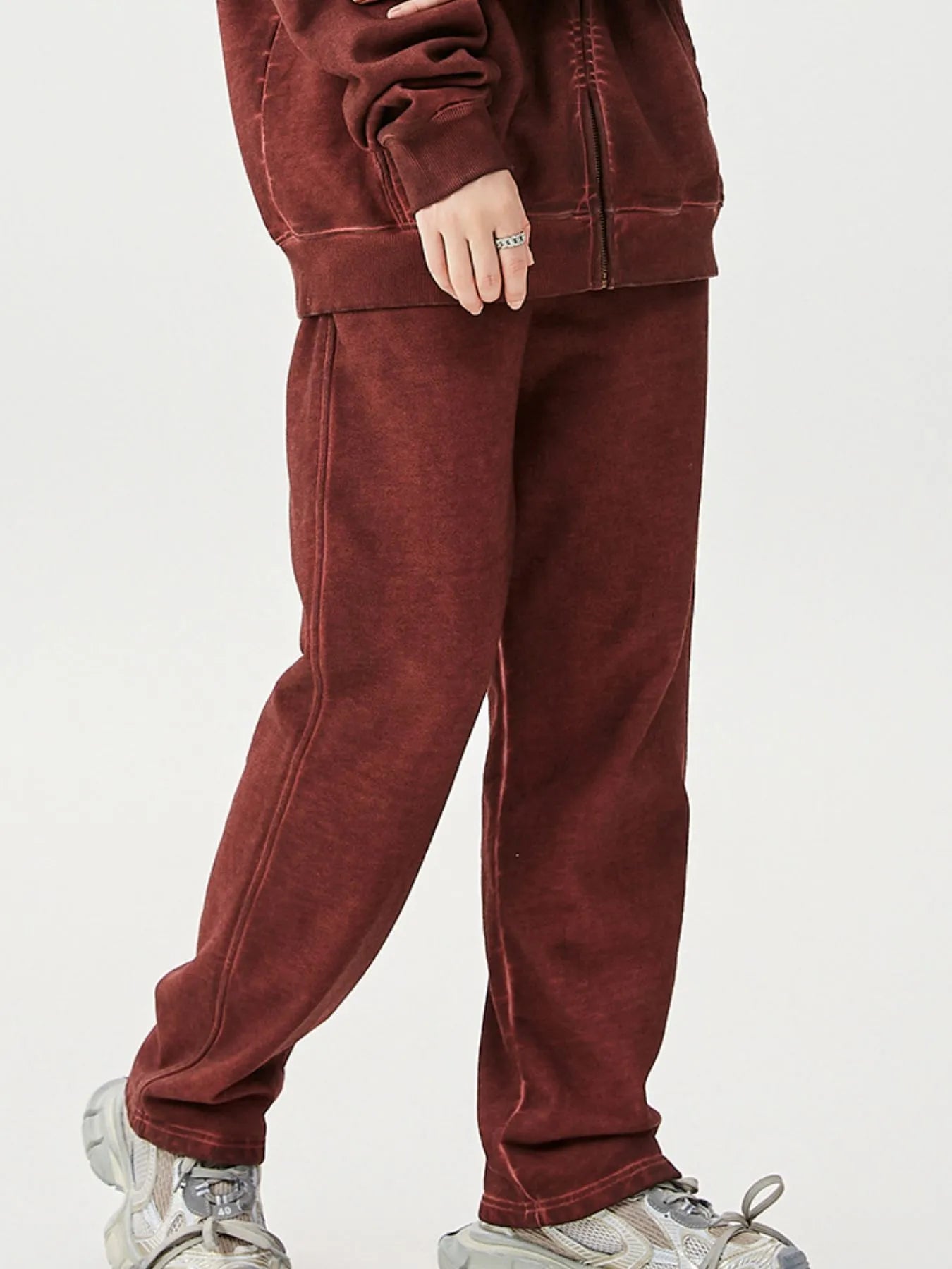 Men's Drawstring Washed Straight Sweatpants - cas7m