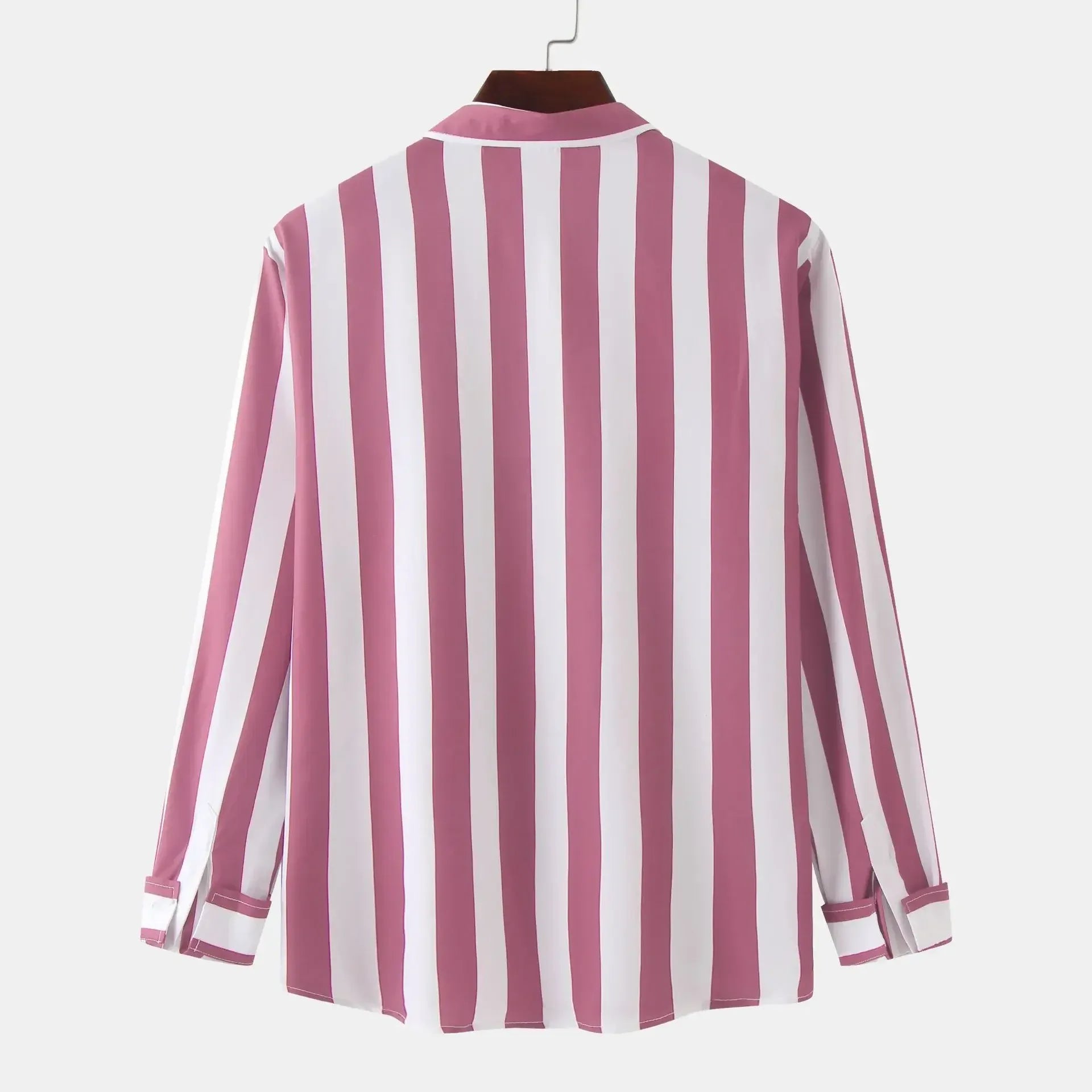 Men's Striped Button-Down Long Sleeve Shirt - cas7m