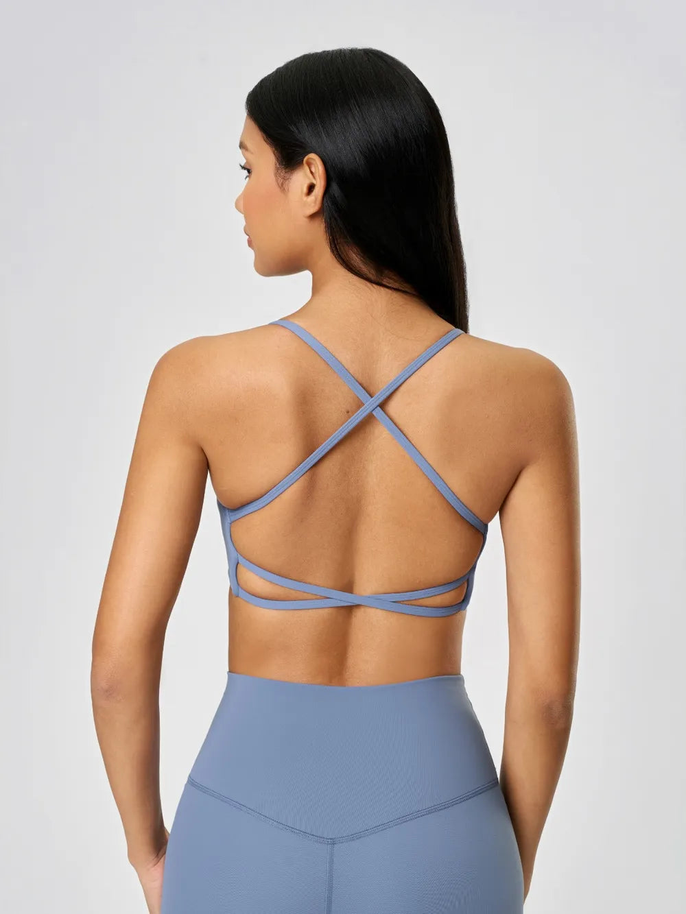 Millennia Crisscross Back Scoop Neck Active Cami with Detachable Chest Pads - cas7m