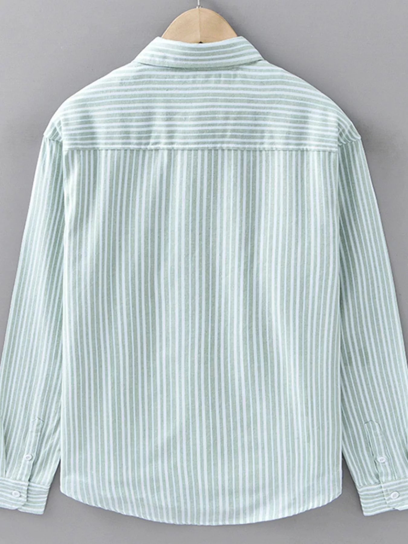 Men's Plus Size Striped Casual Long Sleeve Shirt - cas7m
