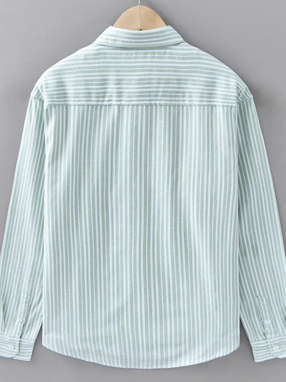 Men's Plus Size Striped Casual Long Sleeve Shirt - cas7m