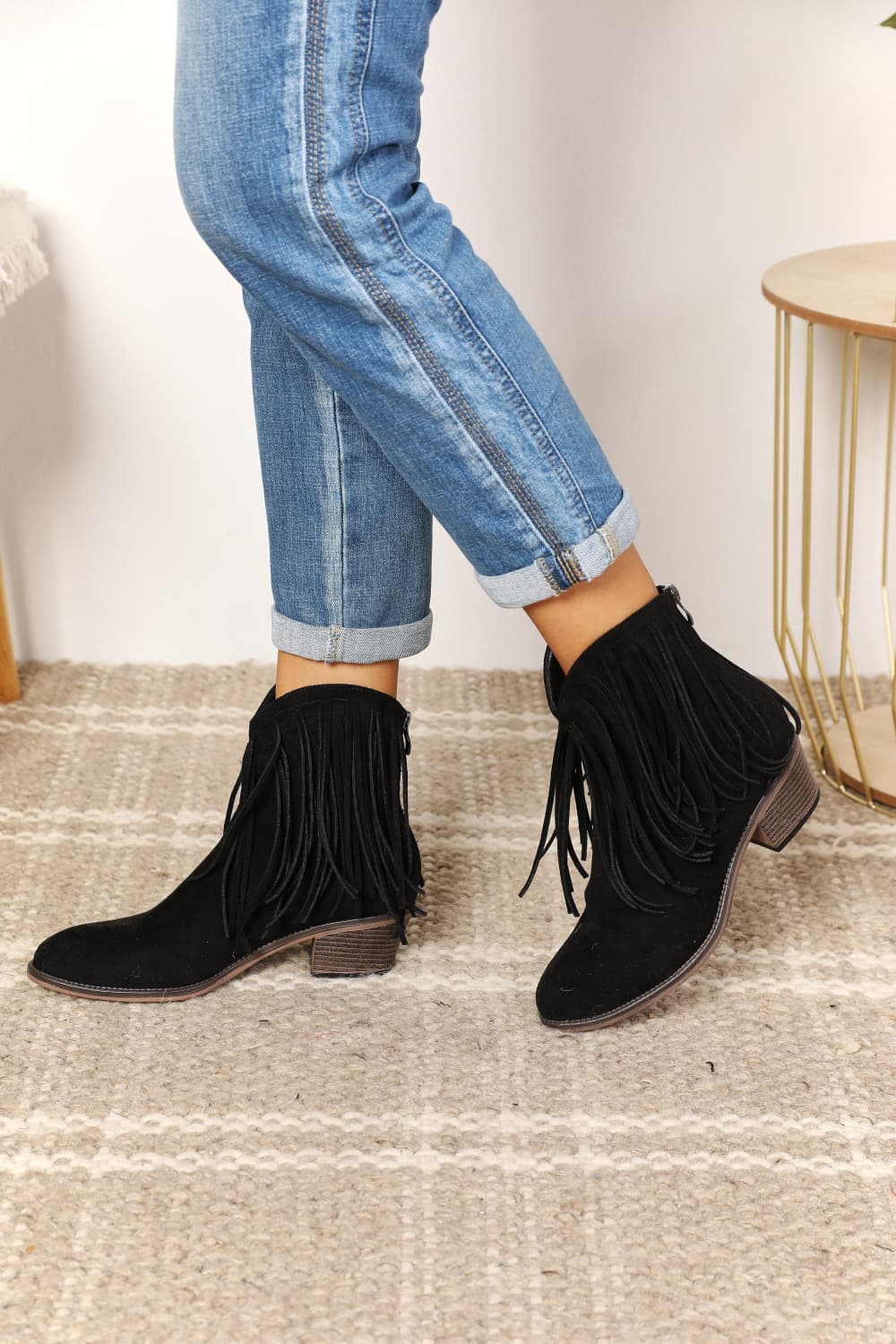 Legend Women's Fringe Cowboy Western Ankle Boots - cas7m