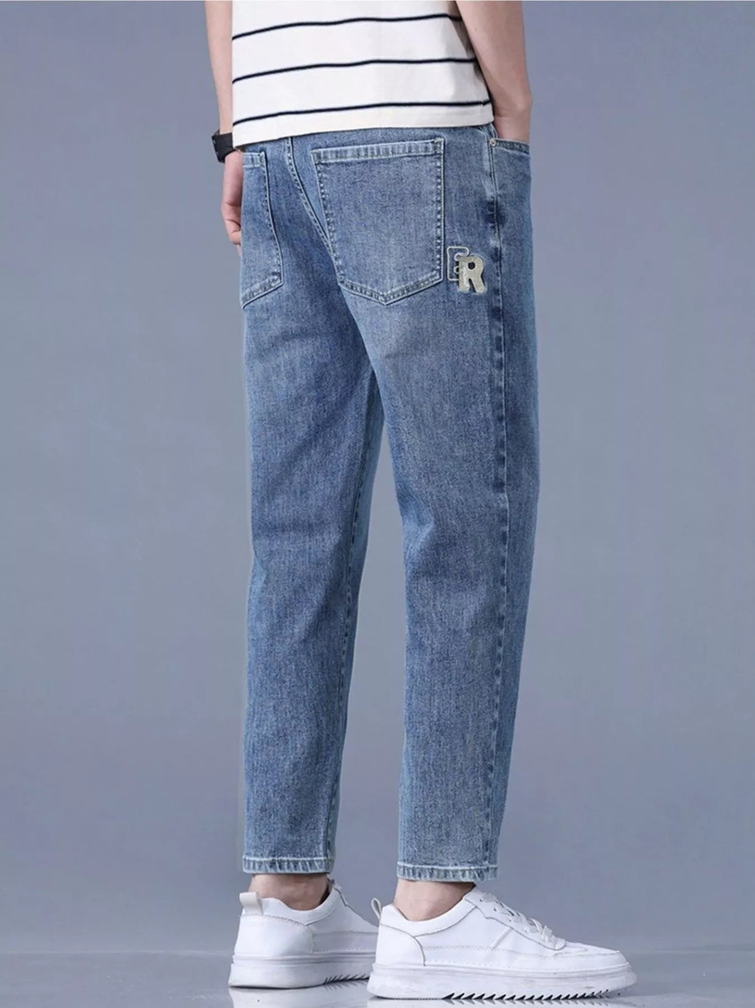 Men's Straight-Leg Wash Jeans - cas7m