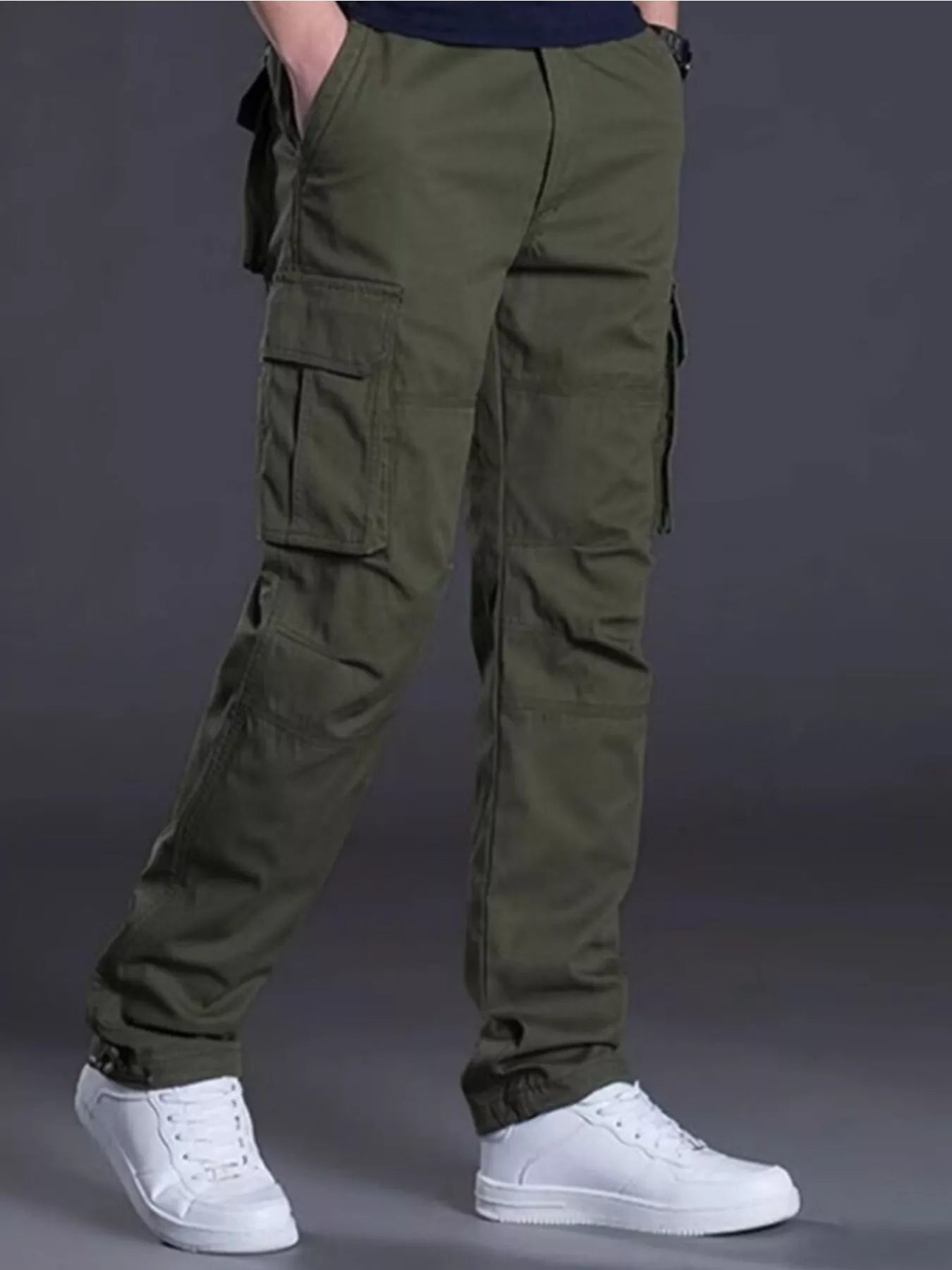 Men's Plus Size Relaxed Fit Cargo Pants - cas7m