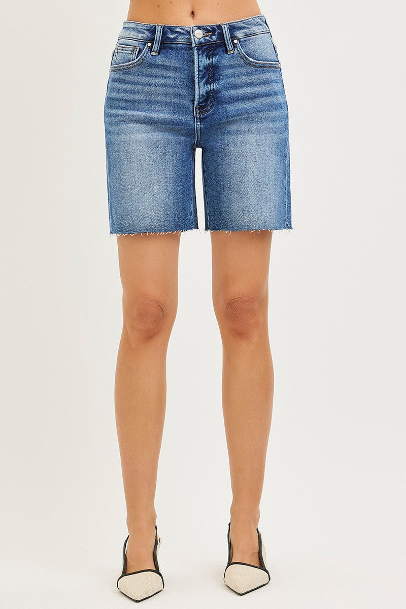 RISEN Tummy Control High Rise Raw Cut Hem Jhorts - cas7m