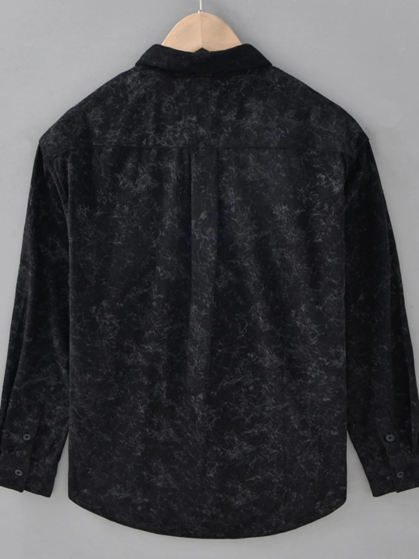 Men's Plus Size Button Up Long Sleeve Shirt - cas7m