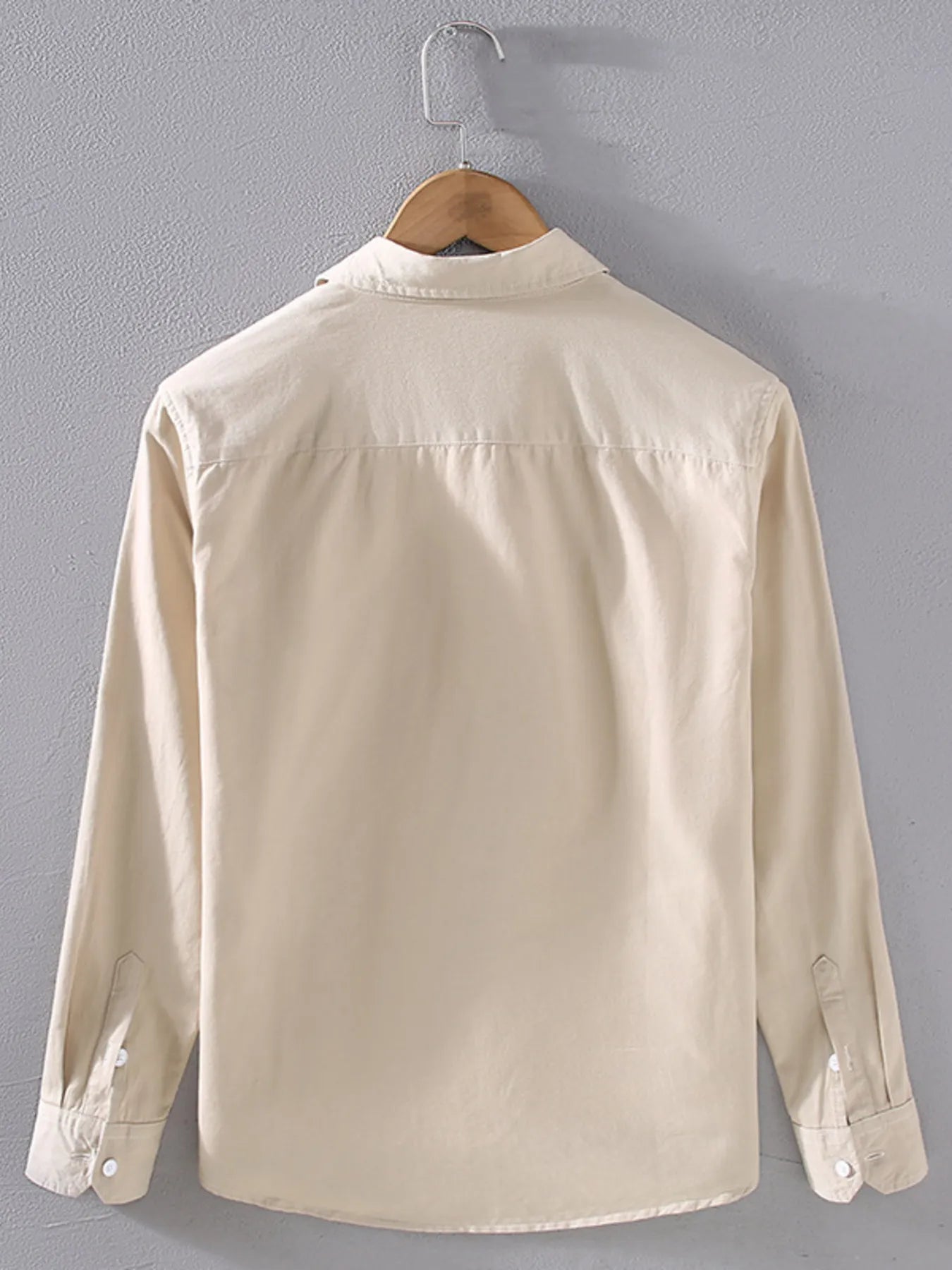 Men's Plus Size Button Up Long Sleeve Shirt - cas7m