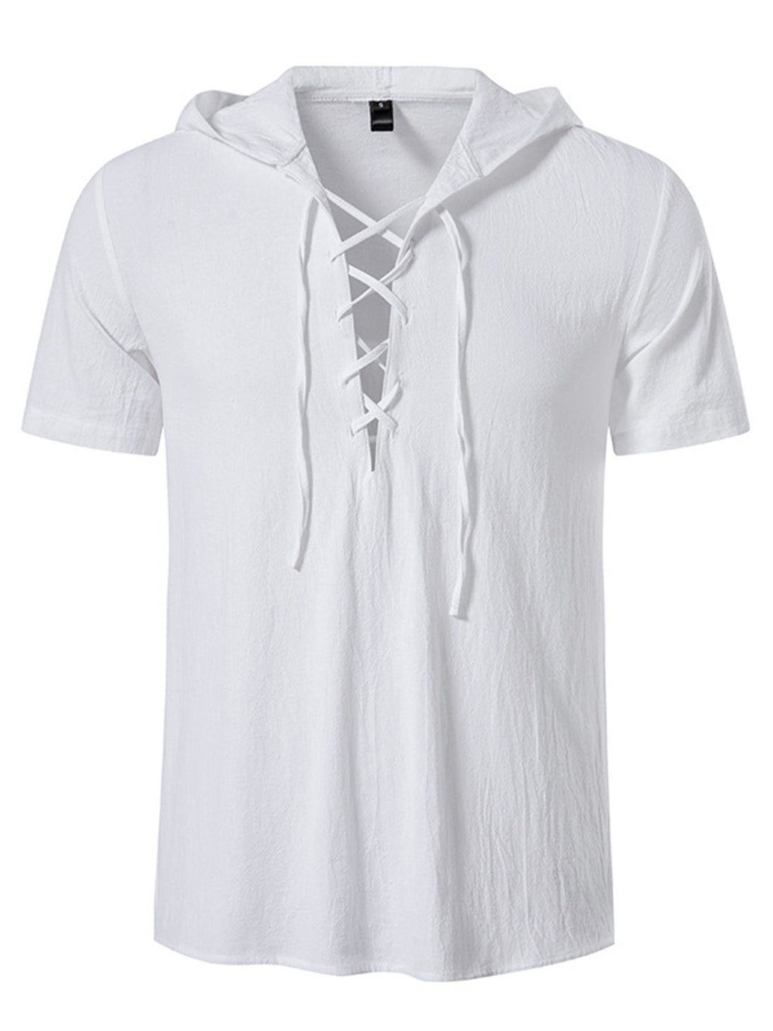 Men's Casual Lace-Up Hooded Top - cas7m
