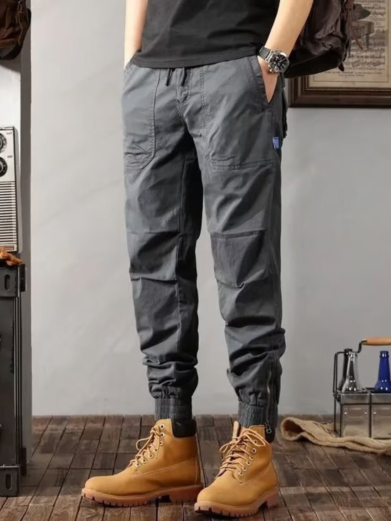 Men's Plus Size Urban Style Cargo Pants - cas7m