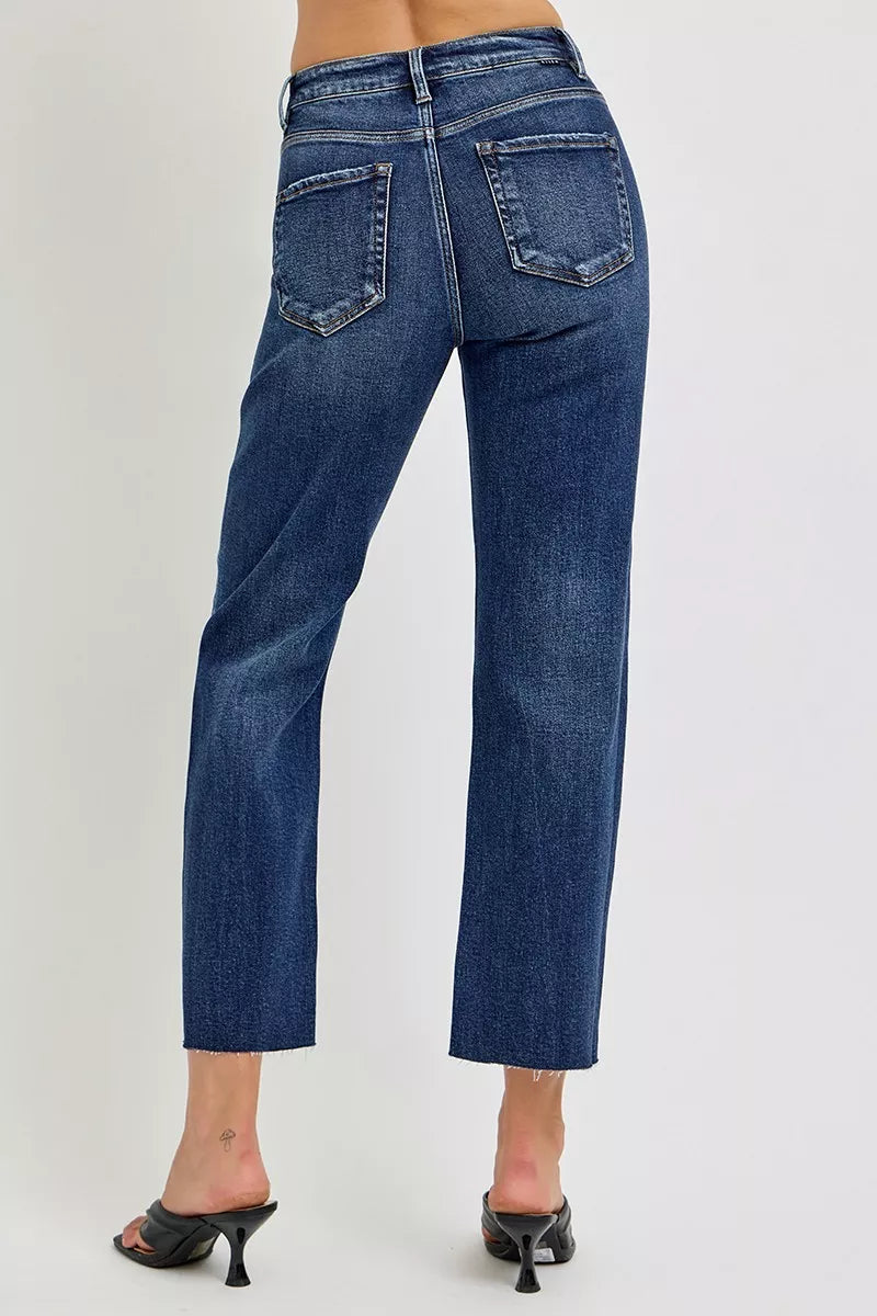 RISEN High Rise Slim Barrel Jeans - cas7m