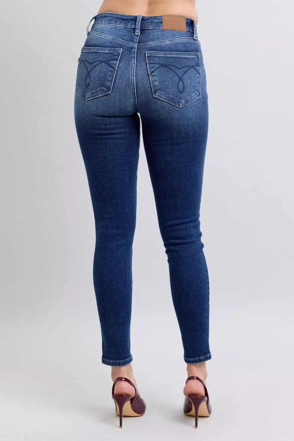Judy Blue Full Size Washed Thermal Skinny Jeans Plus Size - cas7m