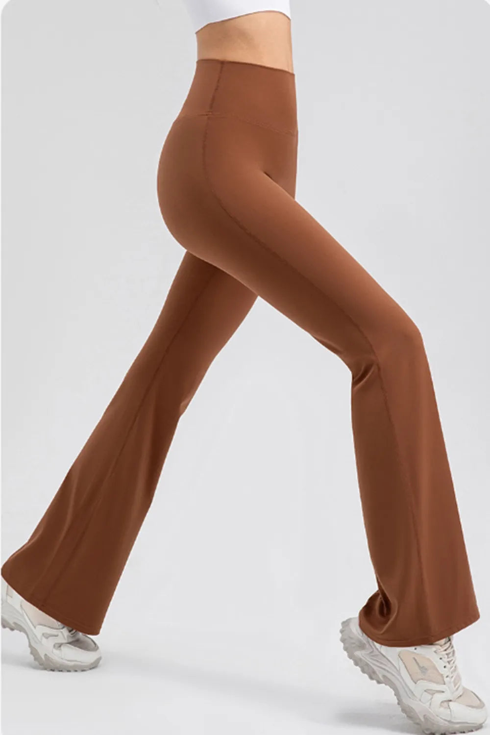 Wide Waistband High Waist Bootcut Active Leggings - cas7m