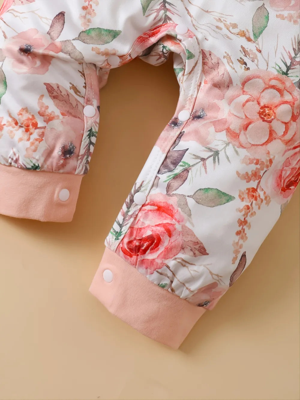 Ruffled Floral Round Neck Jumpsuit with Headband - cas7m