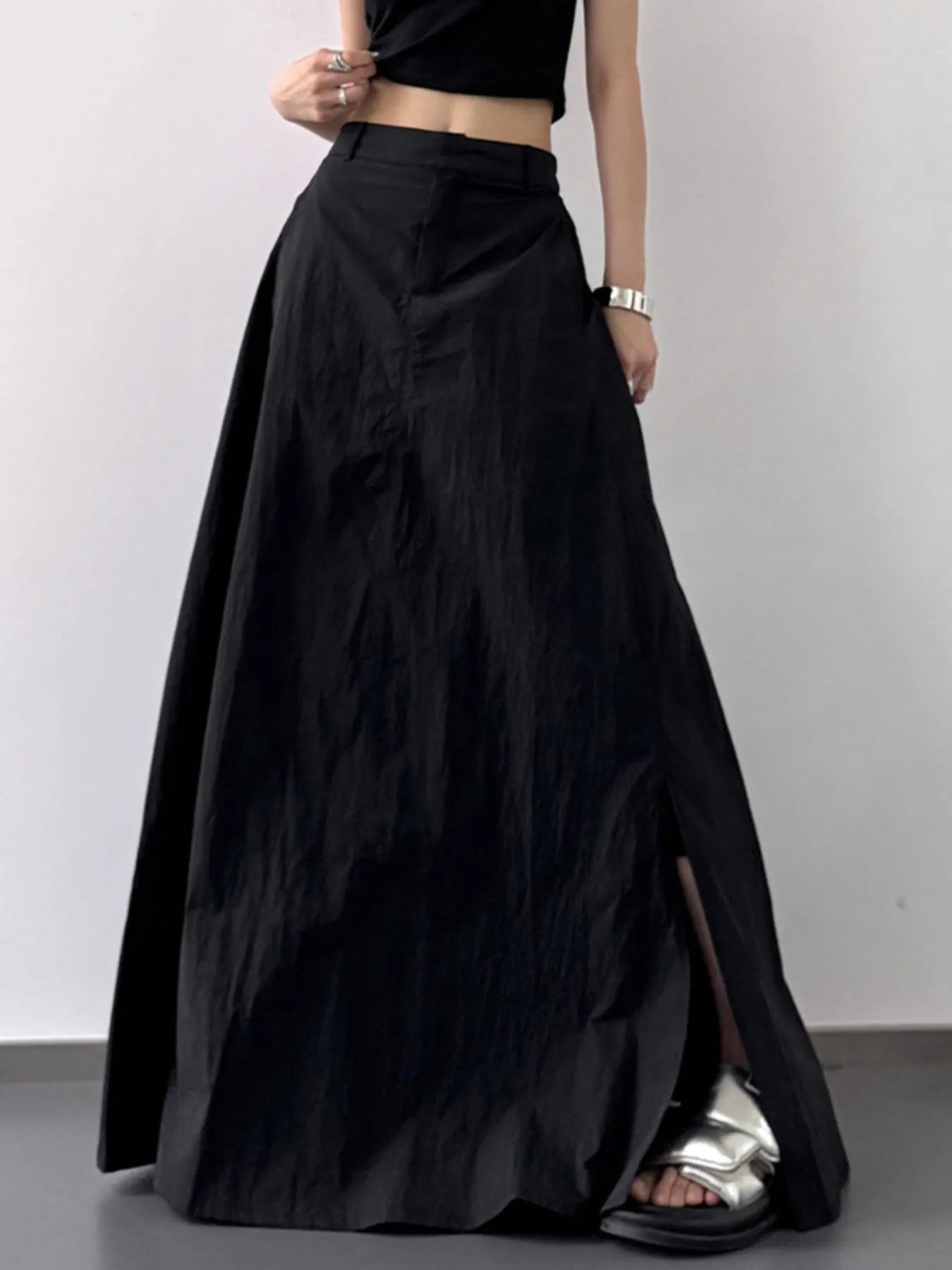 High Waist Slit Maxi Skirt - cas7m