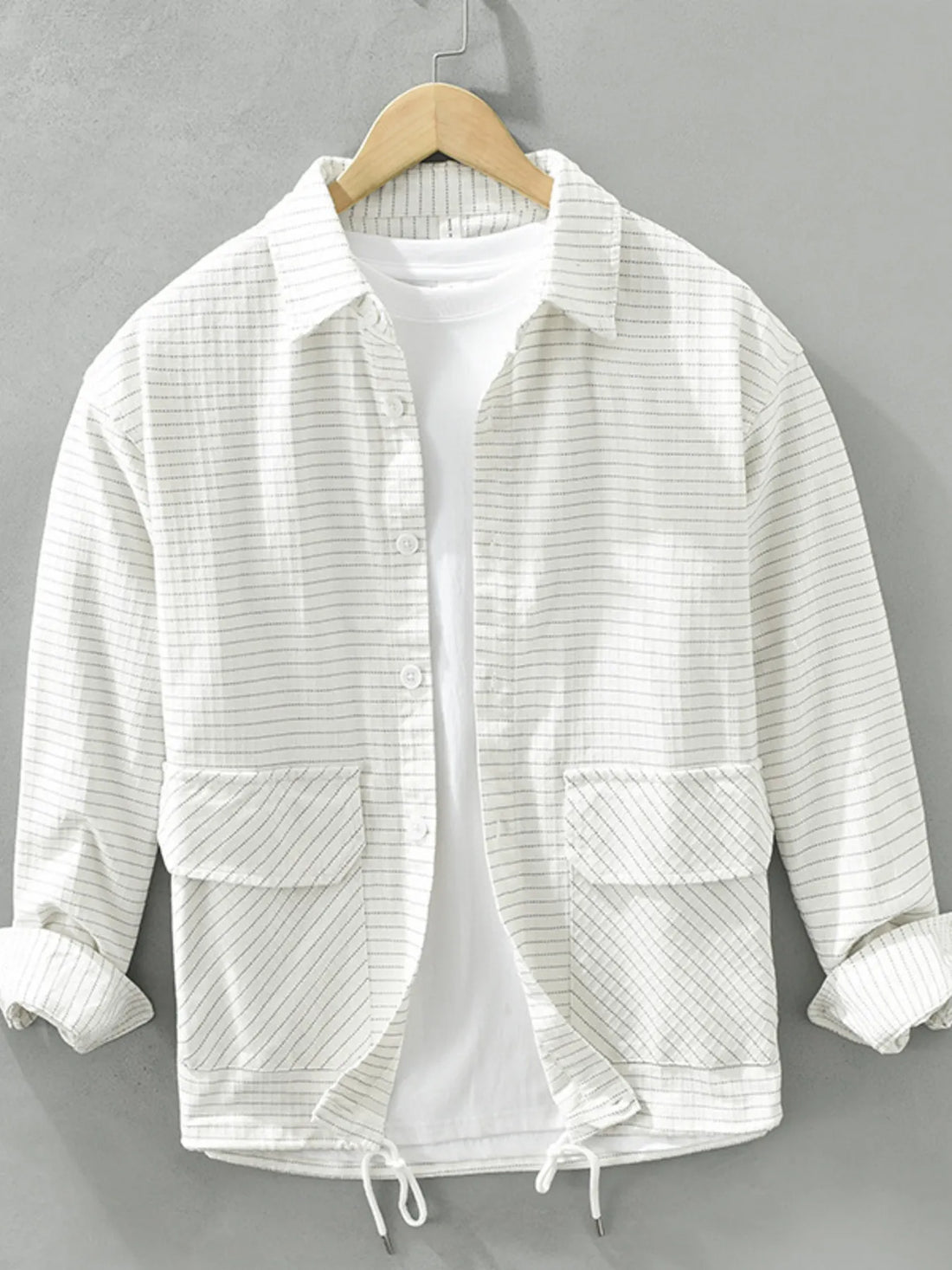 Men's Plus Size Button Up Long Sleeve Shirt - cas7m