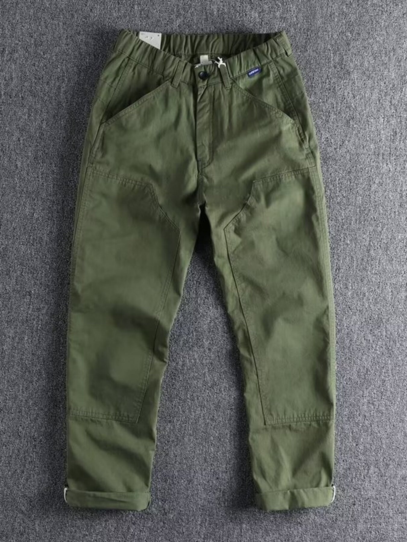 Men's Plus Size Casual Elastic Waist Cargo Pants - cas7m