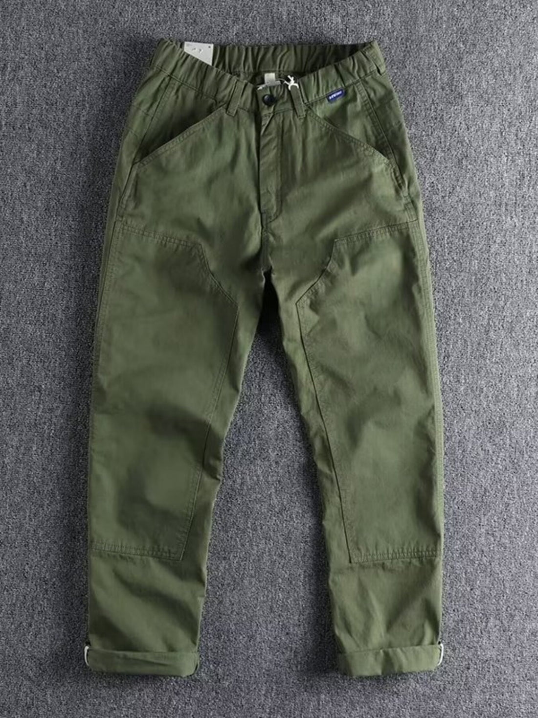 Men's Plus Size Casual Elastic Waist Cargo Pants - cas7m