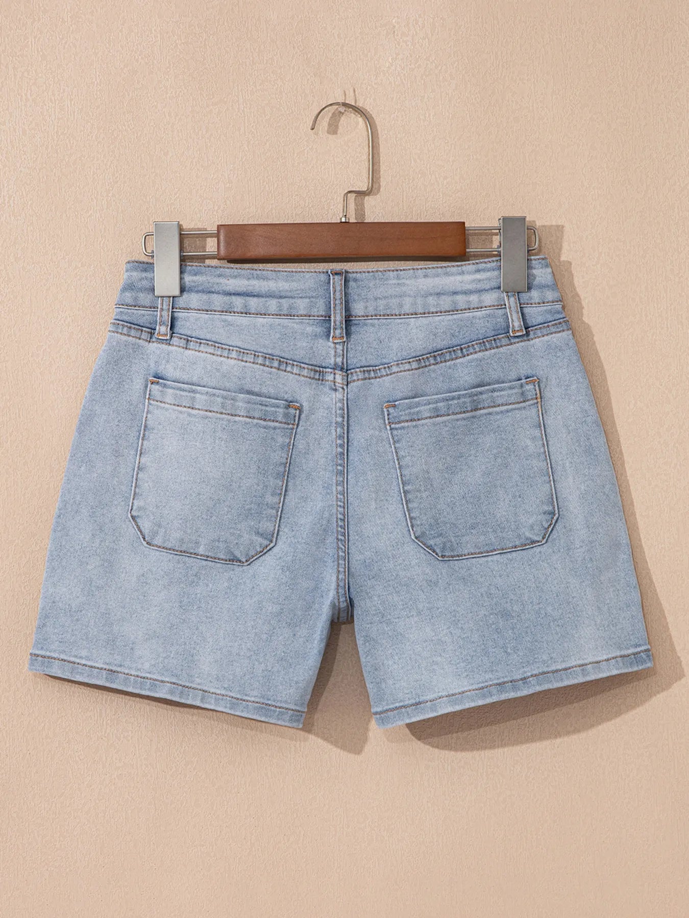 Stylish Cotton Blend Pocketed Shorts - Machine Washable - cas7m