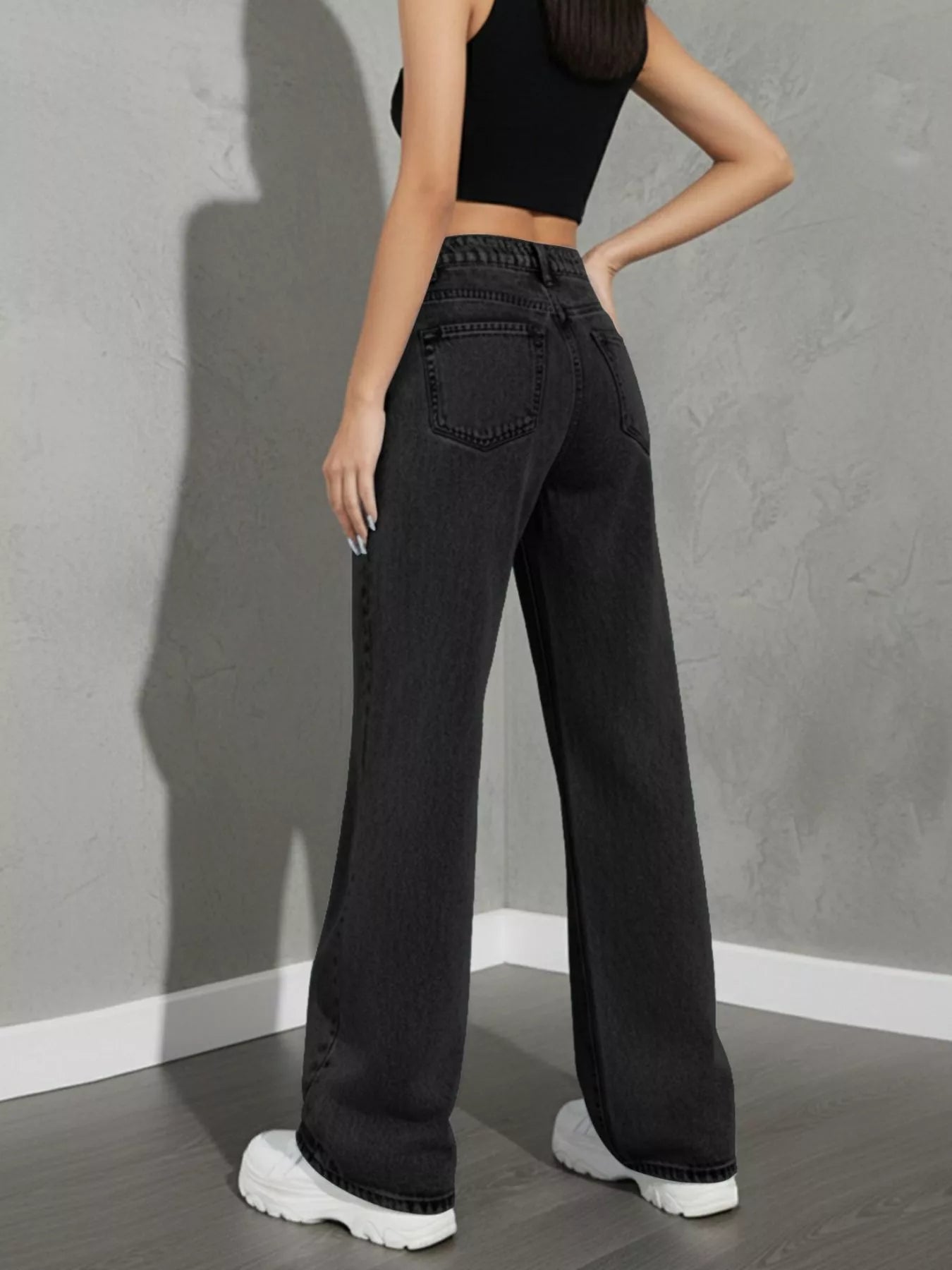 High Waist Wide Leg Jeans - cas7m