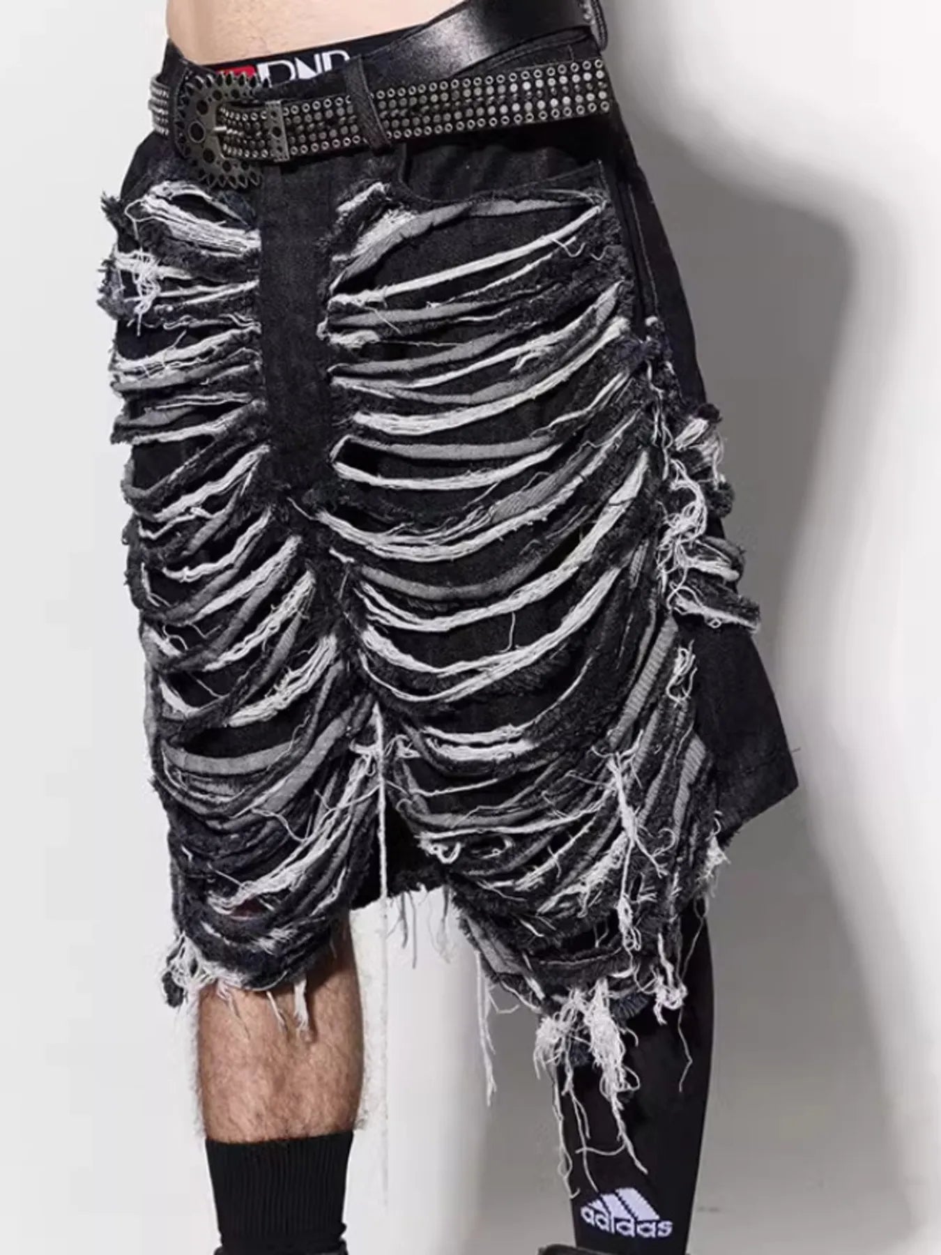 Men's Frayed Hem Denim Shorts - cas7m