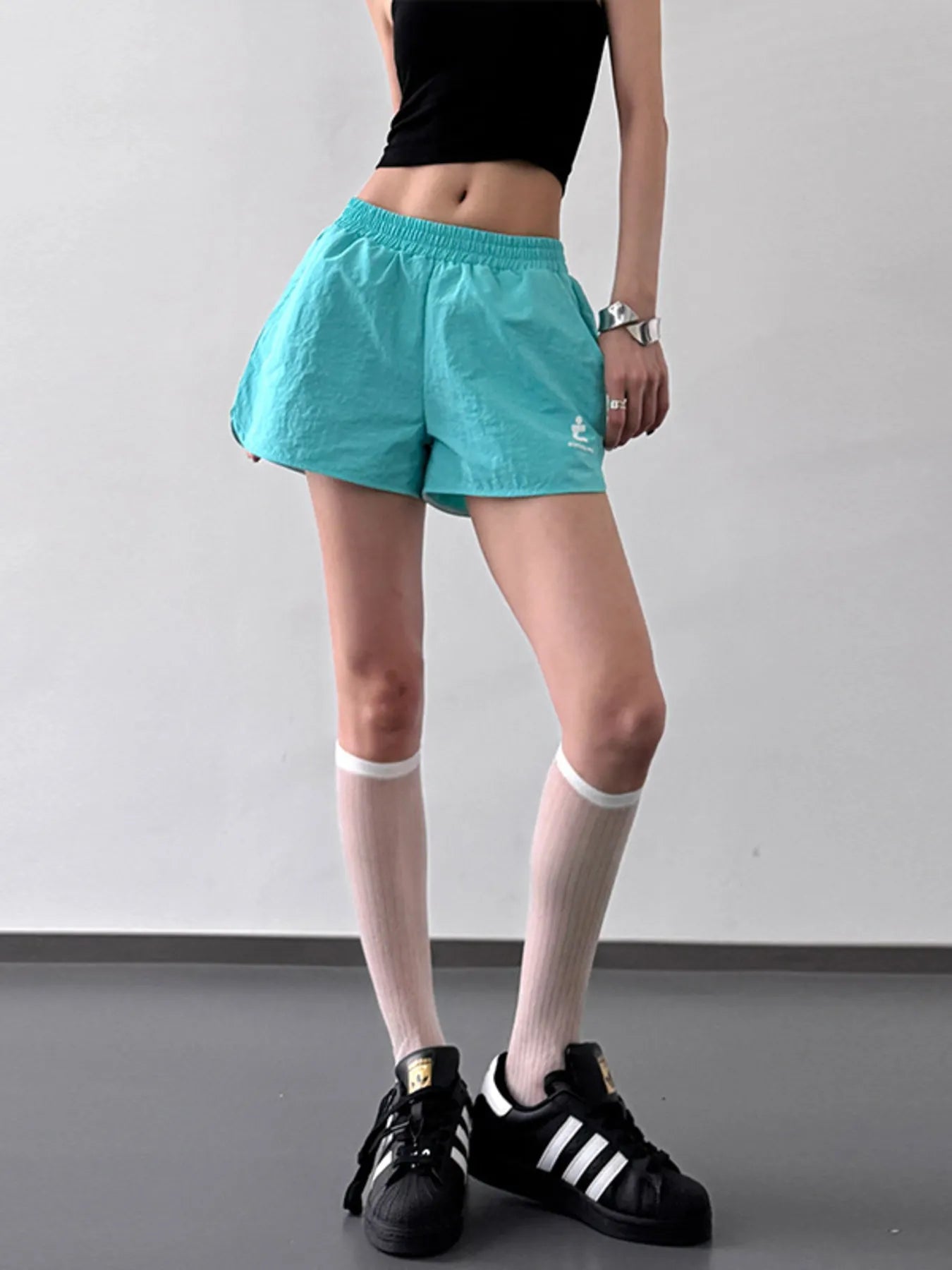 Elastic Waist Shorts with Pockets - cas7m