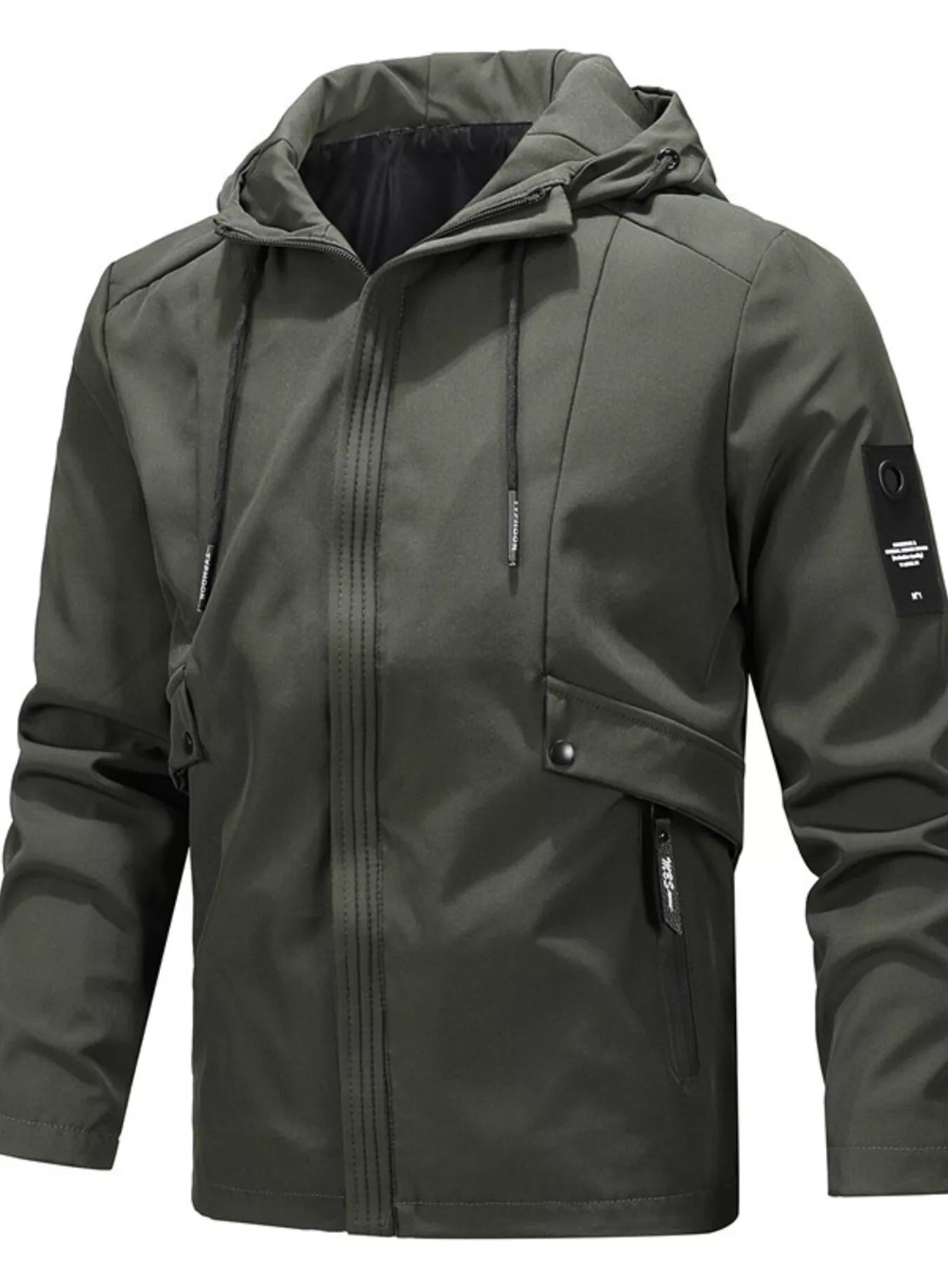 Zippered Nylon Jacket with Pockets - Lightweight & Versatile - cas7m